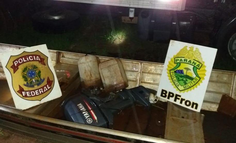 Aproximadamente 30 mil pacotes de cigarros e oito pneus contrabandeados são apreendidos pelo BPFron, no Oeste do estado