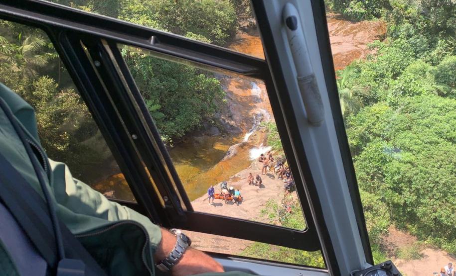 Mulher que caiu do Salto dos Macacos é resgatada e encaminhada pelo BPMOA
