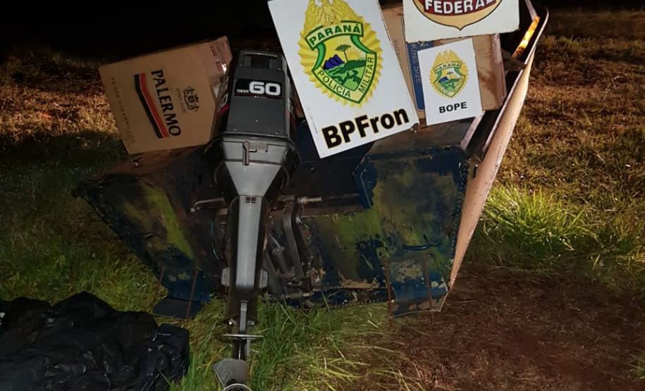 Barco com R$ 70 mil em cigarros e mercadorias é apreendido durante a Operação Hórus em porto clandestino do Oeste do estado