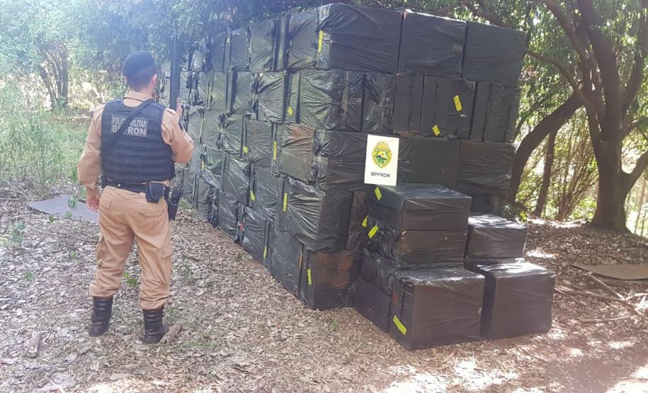 Em uma abordagem, BPFron apreende mais de R$ 1 milhão em cigarros no Oeste do estado