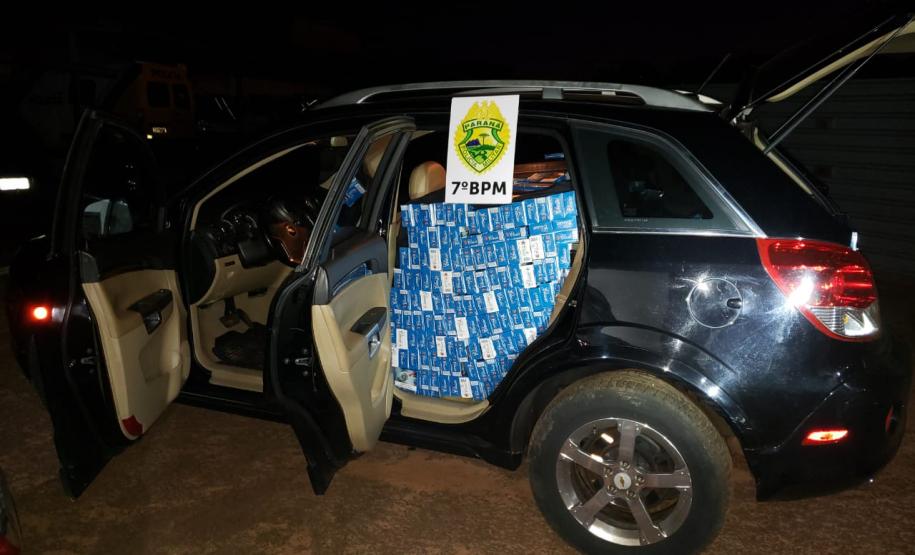No Noroeste do estado, PM prende três homens e apreende 26 caixas de cigarros contrabandeados em situações distintas