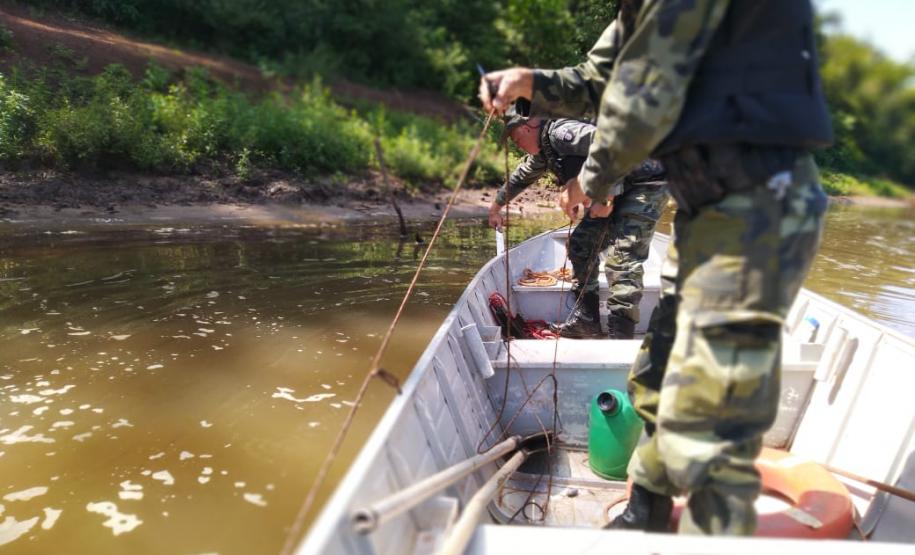 No Centro-Norte do estado, Polícia Ambiental apreende 147 quilos de peixe e redes de pesca