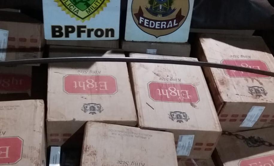 BPFron apreende carga de cigarros contrabandeados avaliada em mais de R$ 1,5 milhão durante Operação Hórus