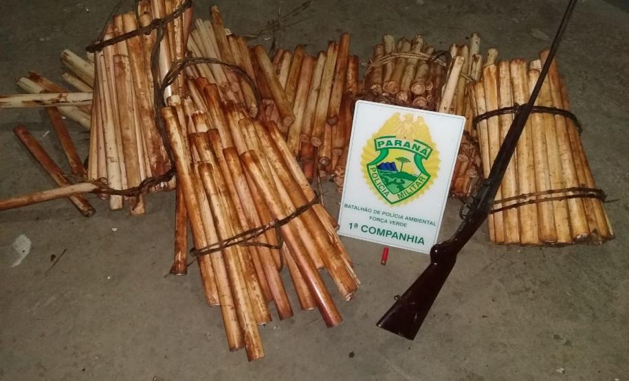 BPAmb-FV apreende 227 unidades de palmito e uma espingarda em Morretes (PR)