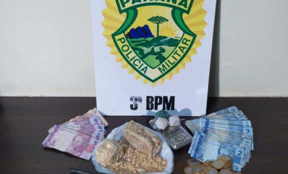 PM prende dois homens e apreende mais de 300 gramas de drogas no Sudoeste do estado