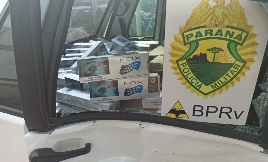 BPRv apreende cigarros contrabandeados do Paraguai em Entre Rios do Oeste