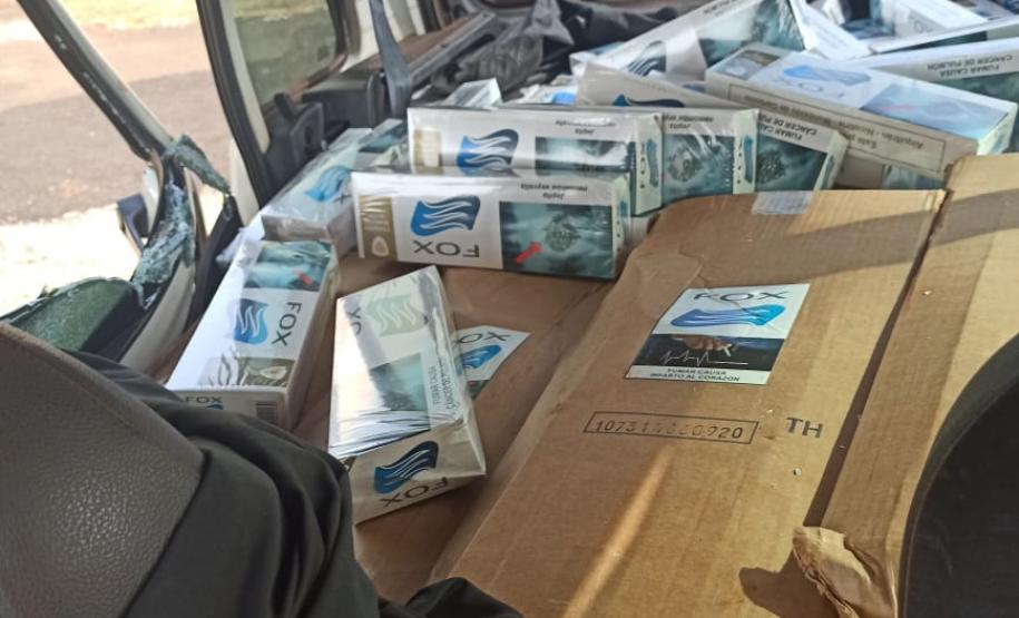 BPRv apreende cigarros contrabandeados do Paraguai em Entre Rios do Oeste