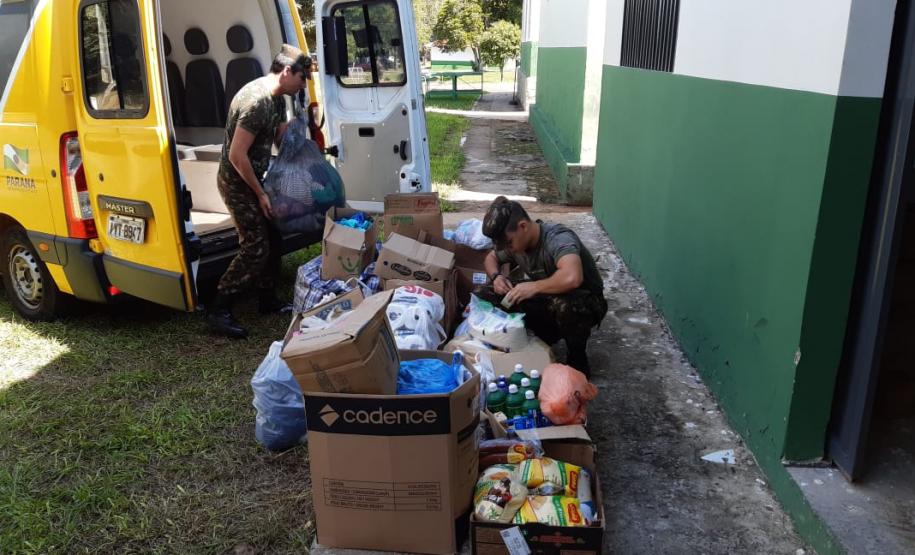 Batalhão da PM arrecada cestas básicas e produtos de higiene em Foz do Iguaçu (PR)