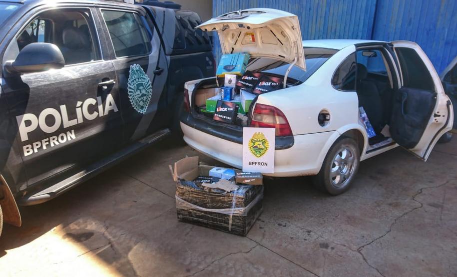 No Oeste do estado, BPFron apreende carga de cigarros e eletrônicos contrabandeados do Paraguai