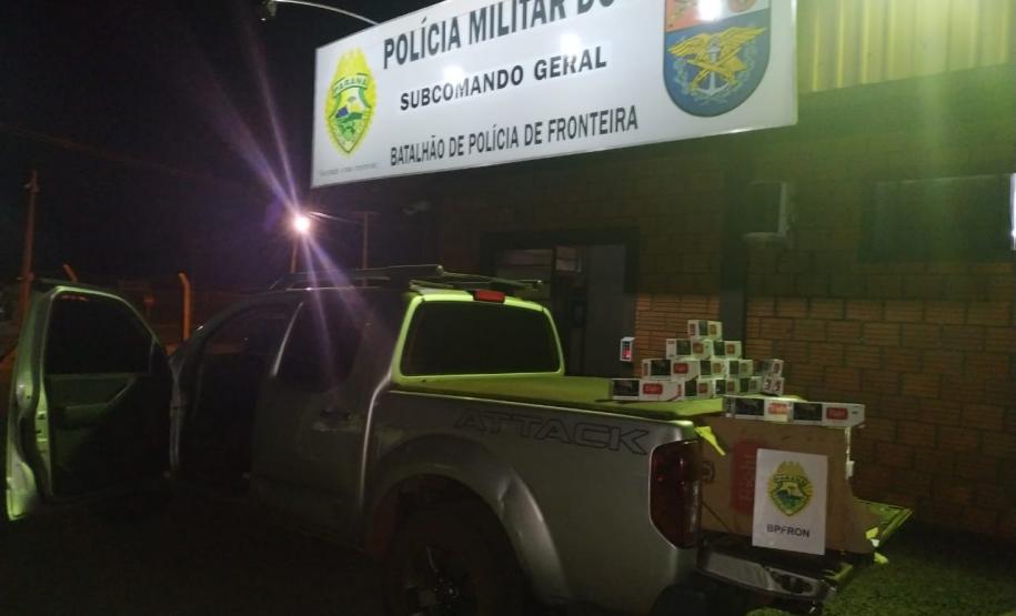 BPFron apreende caminhonete carregada com cigarros contrabandeados no Oeste do estado