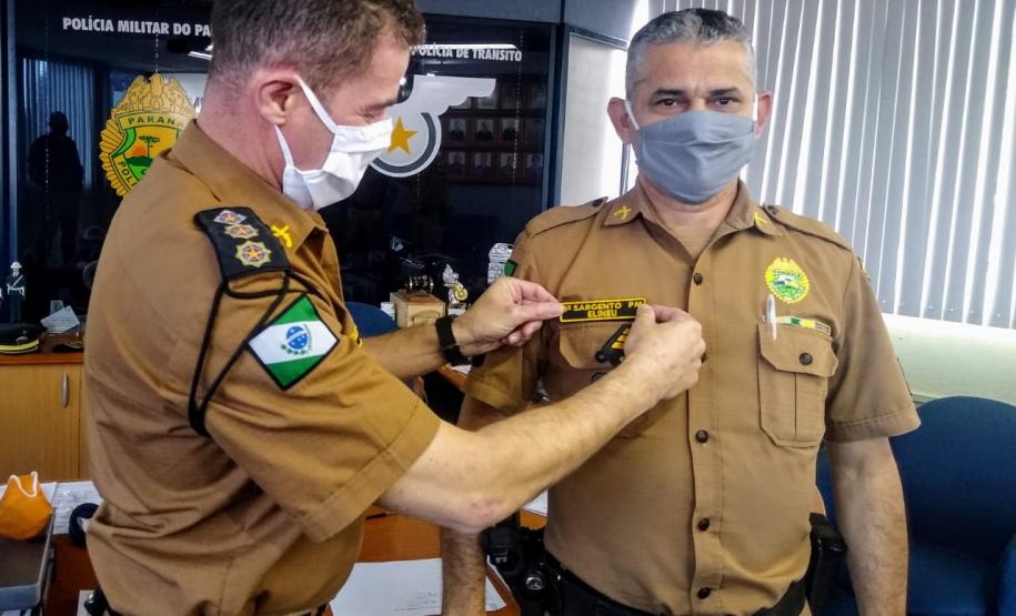 No BPTran, praças promovidos recebem as novas divisas do comandante da unidade