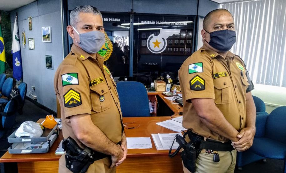 No BPTran, praças promovidos recebem as novas divisas do comandante da unidade