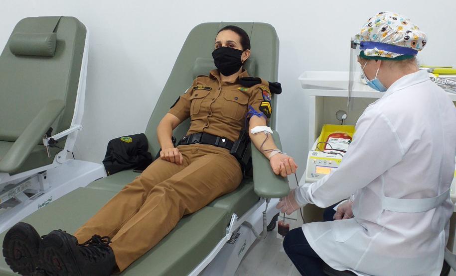 Batalhão da PM no Sudoeste do estado promove campanha de doação de sangue por conta do Maio Amarelo