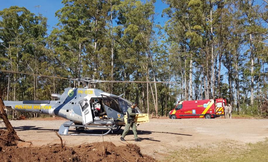 BPMOA faz resgate aeromédico de vítimas de acidente em Piraquara, na RMC