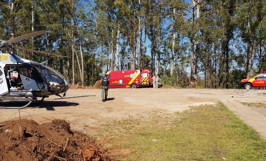 BPMOA faz resgate aeromédico de vítimas de acidente em Piraquara, na RMC