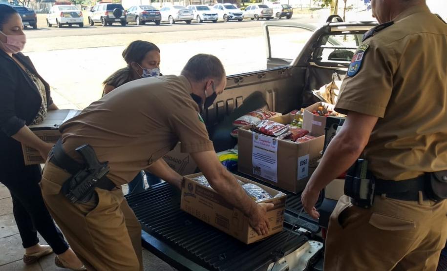 Unidade da PM promove campanha de arrecadação de alimentos no Norte Pioneiro
