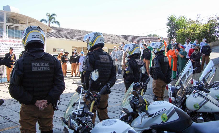 BPTran e Banda de Música fazem homenagem aos profissionais do HPM pela campanha Maio Amarelo