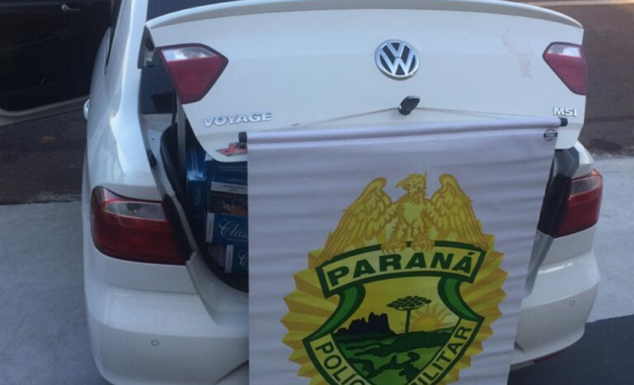 No Oeste do estado, BPRv apreende dois carros carregados com cigarros e agrotóxicos