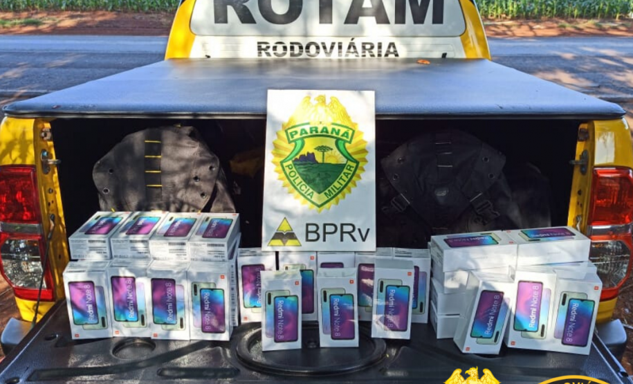 BPRv apreende 57 celulares contrabandeados em situações distintas em Cascavel e Londrina (PR)