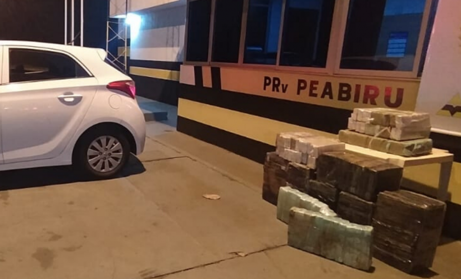 BPRv apreende 190 quilos de maconha e recupera carro roubado no Noroeste do estado