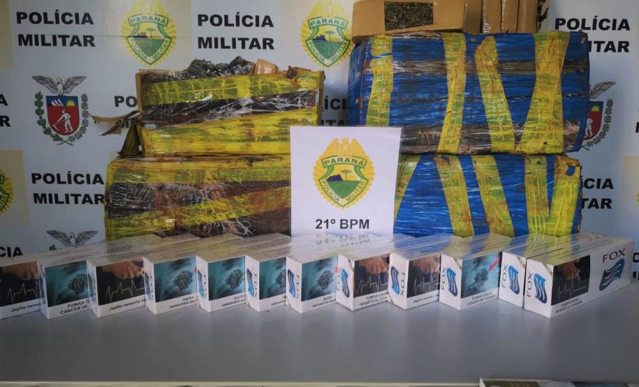 PM apreende mais de 100 quilos de maconha e 999 maços de cigarros no Sudoeste do estado