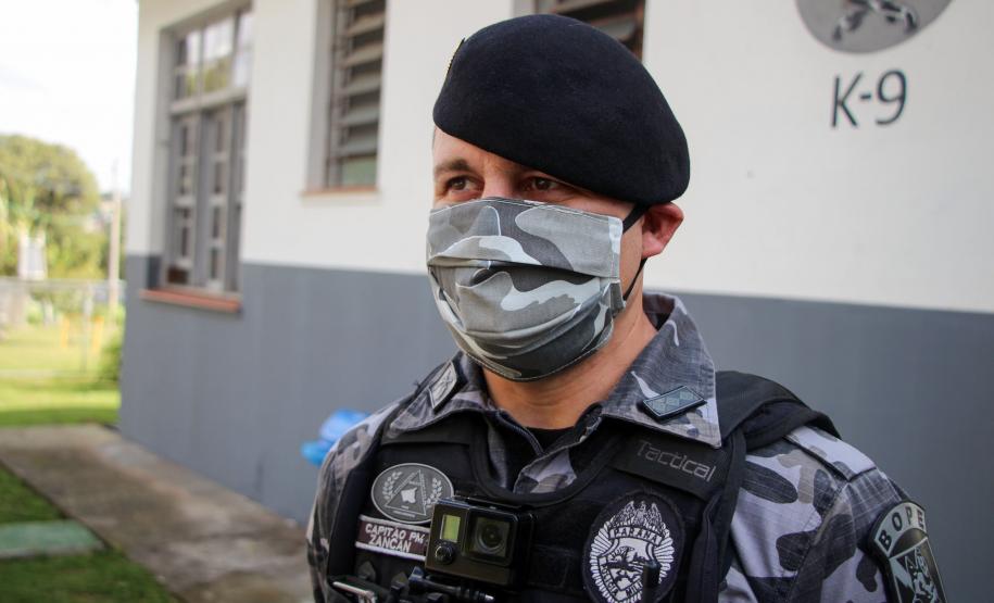 BOPE recebe máscaras de tecido doadas por entidade de proteção animal em Curitiba