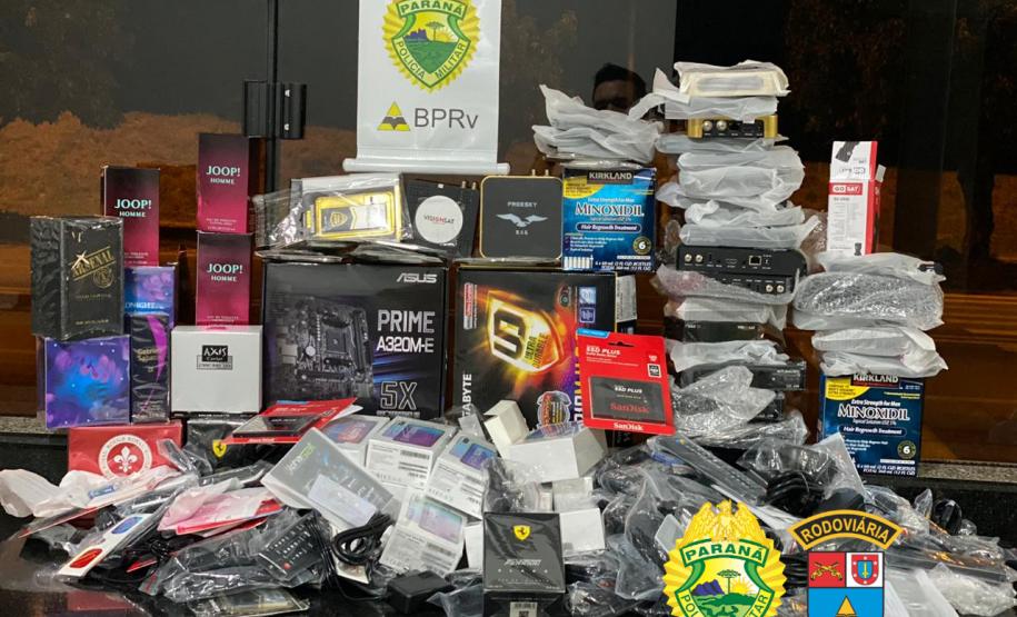 No Noroeste do estado, BPRv apreende mais de R$ 100 mil em produtos contrabandeados