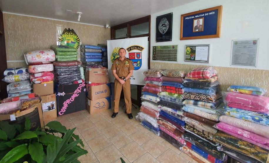 Batalhão do Centro-Sul do estado arrecada cobertores para Hospitais e casas de apoio