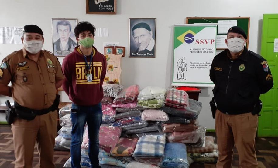 Batalhão do Centro-Sul do estado arrecada cobertores para Hospitais e casas de apoio