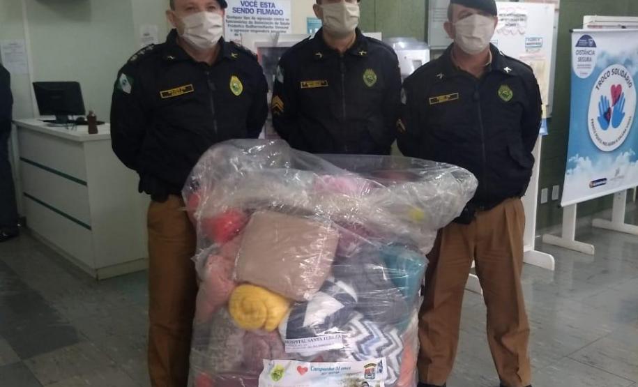 Batalhão do Centro-Sul do estado arrecada cobertores para Hospitais e casas de apoio