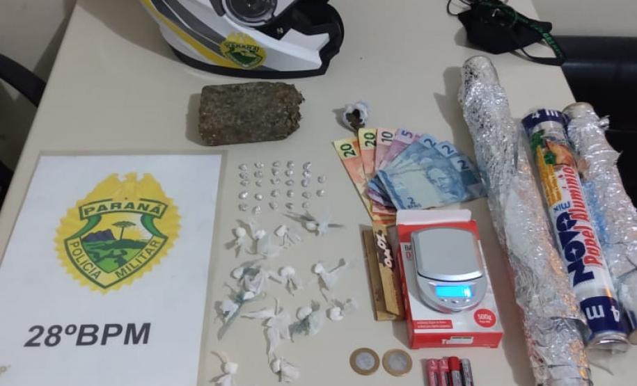 PM apreende diversas porções de drogas e recupera um caminhão roubado em Palmeira, no interior do Paraná