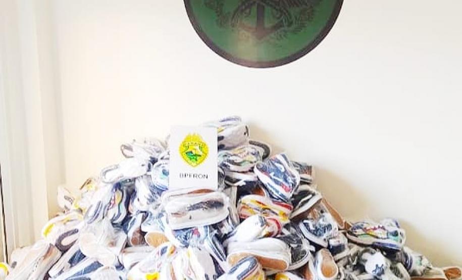 Mais de 400 pares de tênis contrabandeados são apreendidos pelo BPFron em Barracão