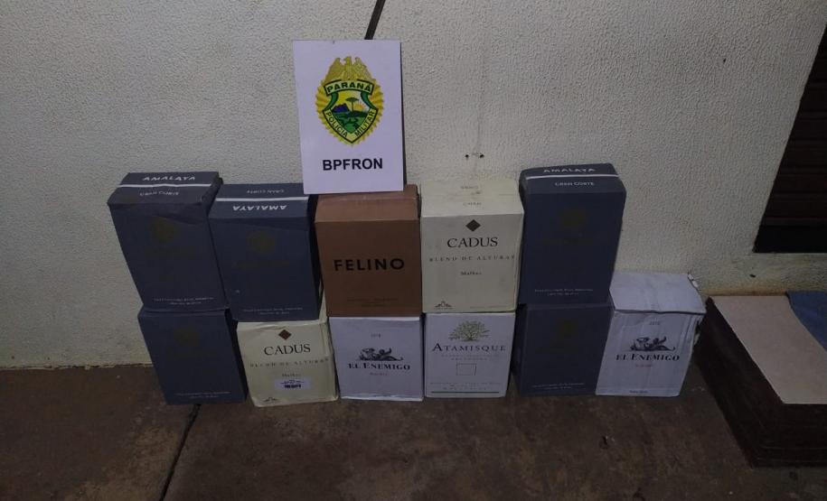 Em situações distintas, BPFron apreende garrafas de vinho, de azeite de oliva e desodorantes contrabandeados no Sudoeste do estado