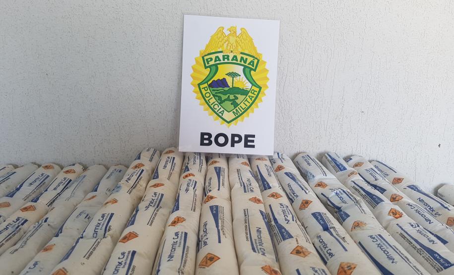 1º BPM localiza e Esquadrão Antibombas recolhe mais de 120 quilos de explosivos em Ponta Grossa (PR)