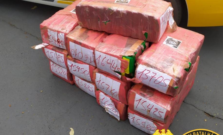 No Noroeste do estado, PM prende homem e apreende mais de 200 quilos de maconha