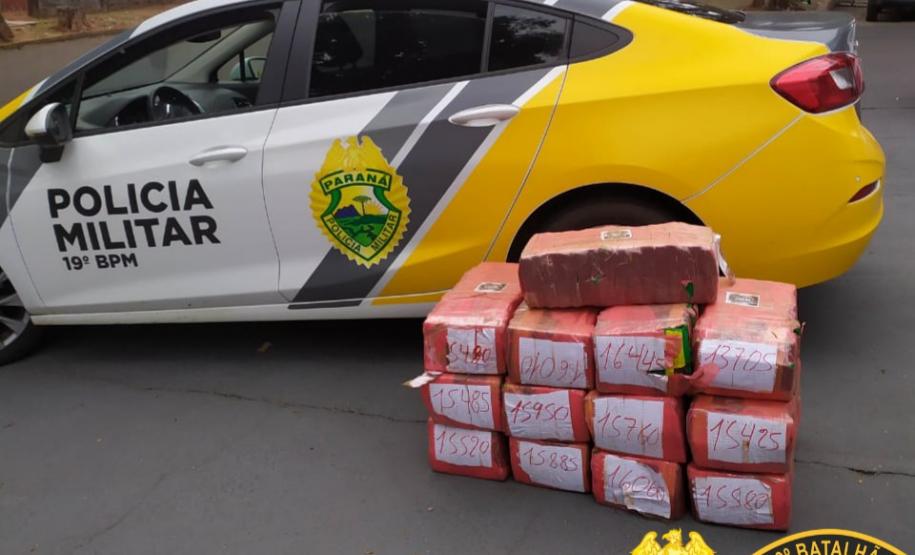 No Noroeste do estado, PM prende homem e apreende mais de 200 quilos de maconha