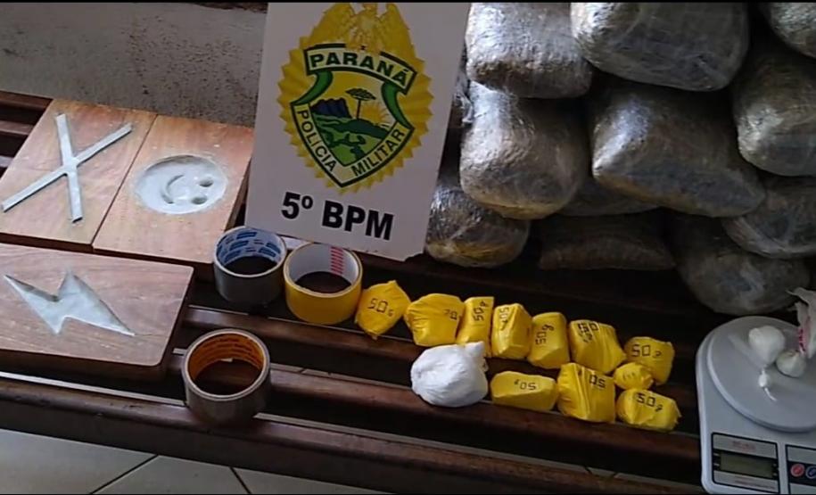 No Norte do estado, PM apreende mais de 11 quilos de drogas e uma prensa em situações distintas