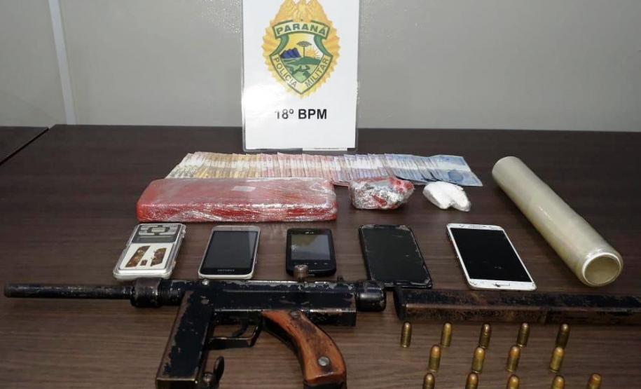 Denúncias da população auxiliam na apreensão de submetralhadora e drogas no Norte do estado