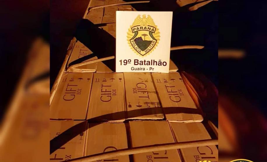 No Oeste do estado, PM apreende carga de cigarros contrabandeados avaliada em mais de 2,5 milhões