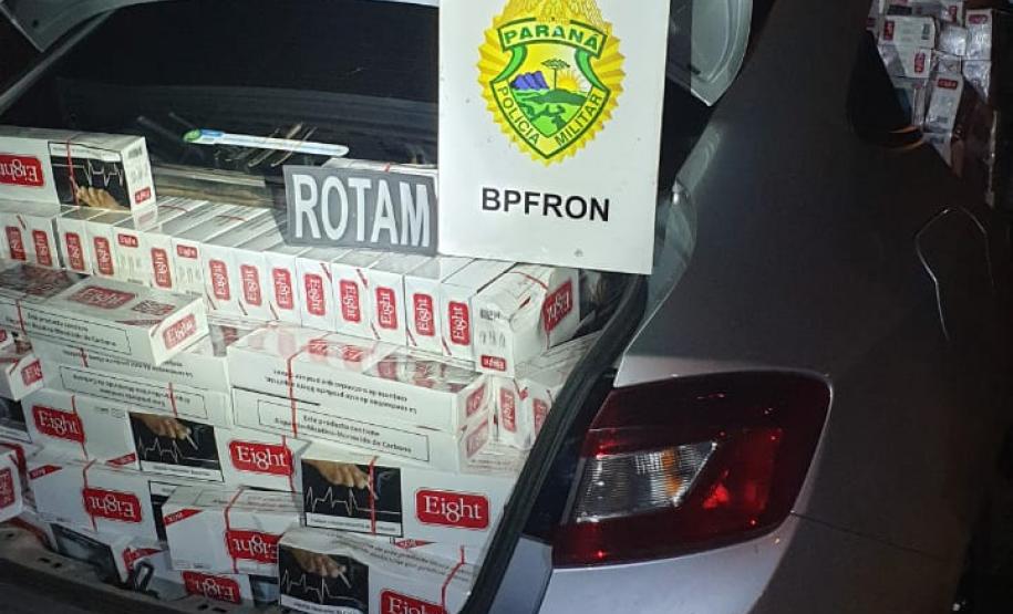 BPFron apreende carro carregado com cigarros contrabandeados no Oeste do estado