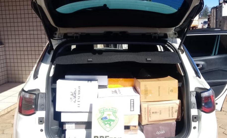 Batalhão de Fronteira apreende mais de R$ 100 mil em vinhos contrabandeados na cidade de Barracão (PR)