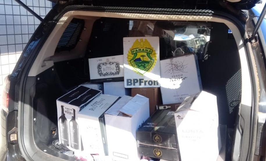 Em ações separadas, quase R$ 100 mil em vinho contrabandeado é apreendido em Barracão, no Sudoeste do estado