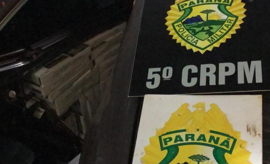 No Oeste do estado, PM prende homem e apreende três carros carregados com cigarros contrabandeados