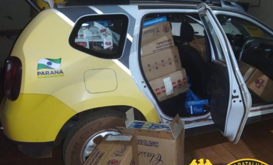 No Oeste do estado, PM apreende cigarros e mudas de maconha