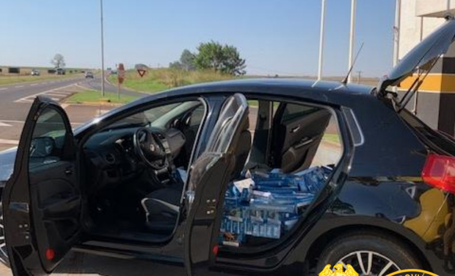 BPRv apreende carro carregado com cigarros contrabandeados e 40 receptores de TV no Noroeste do estado
