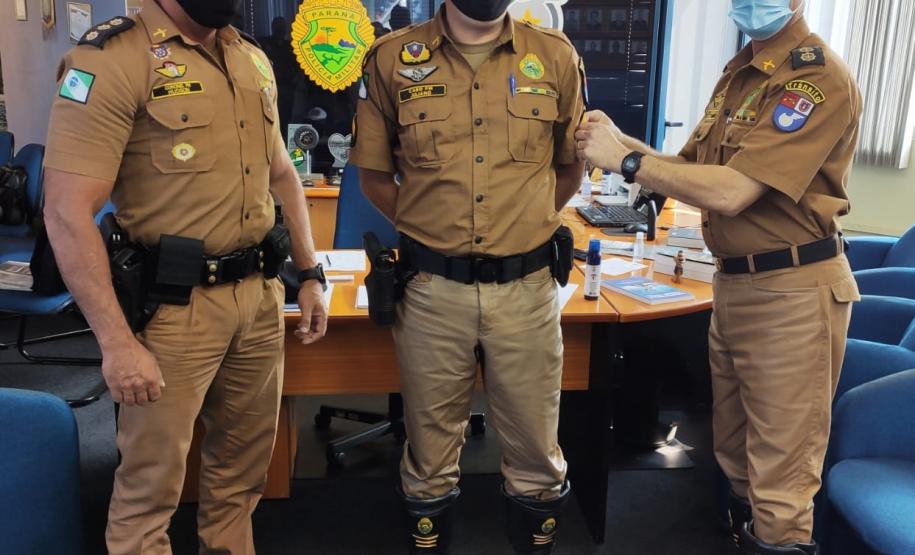 Praças do BPTran promovidos são recebidos pelo Comandante da unidade e do 1º Comando Regional da PM