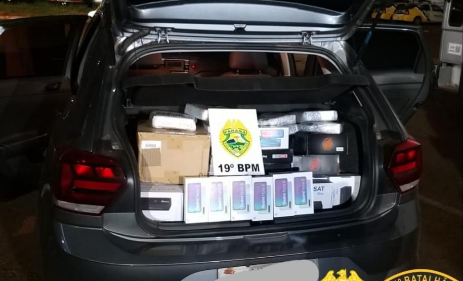 Eletrônicos e cigarros contrabandeados são apreendidos pela PM em Assis Chateuabriand (PR)