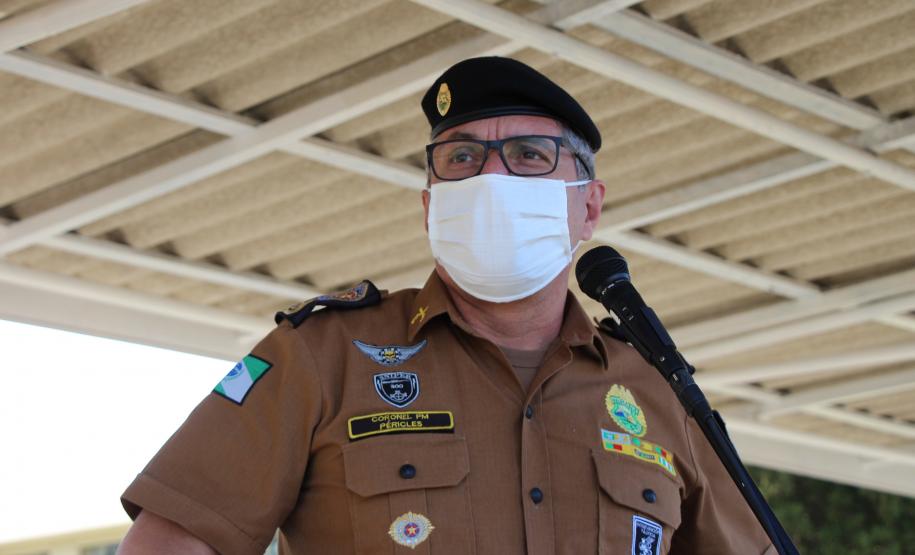 Alunos do 1º ano do CFO recebem as boas vindas do Comandante-Geral da Corporação na APMG, em São José dos Pinhais (PR)