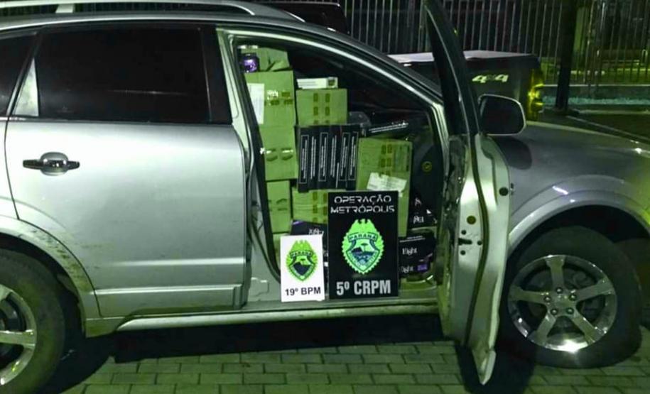 Seis carros são recuperados e outro carregado com cigarros é apreendido pela PM durante a Operação Metrópolis