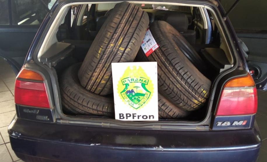 Em situações distintas, BPFron apreende R$ 62 mil em eletrônicos e 16 pneus contrabandeados no oeste do estado